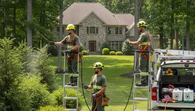 Deer deterrent treatment protecting trees and shrubs in Columbus, OH for landscape damage prevention