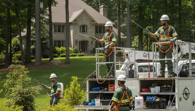 Deer deterrent treatment protecting trees and shrubs in Columbus, OH tree service landscape care