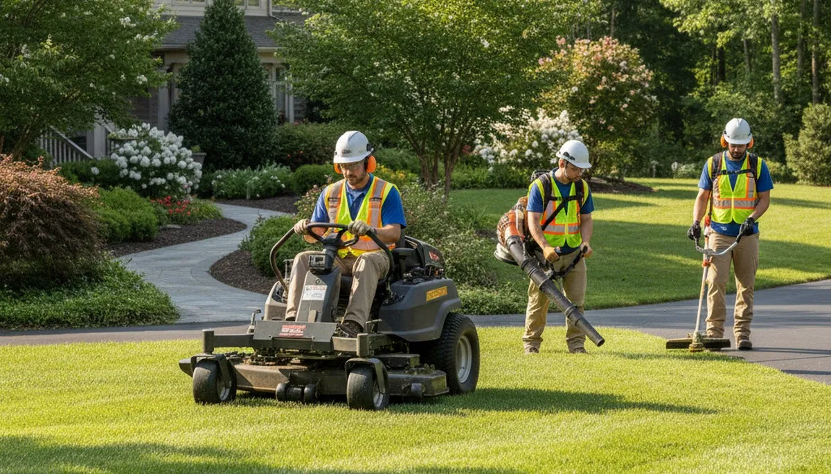 Columbus, OH tree service team providing lawn care and yard cleanup for residential properties
