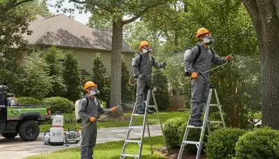 Columbus, OH tree service technician protecting yards with professional tick control treatment
