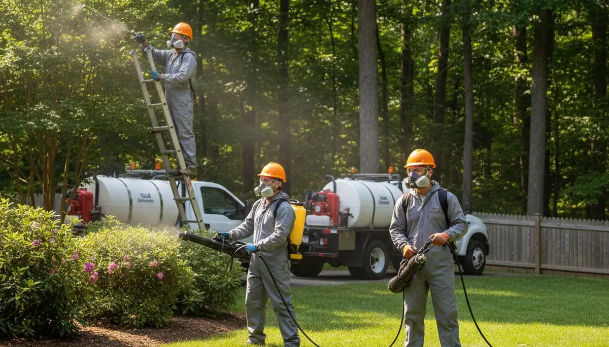 Tree service crew in Columbus, OH providing tick control for a safer yard and outdoor space