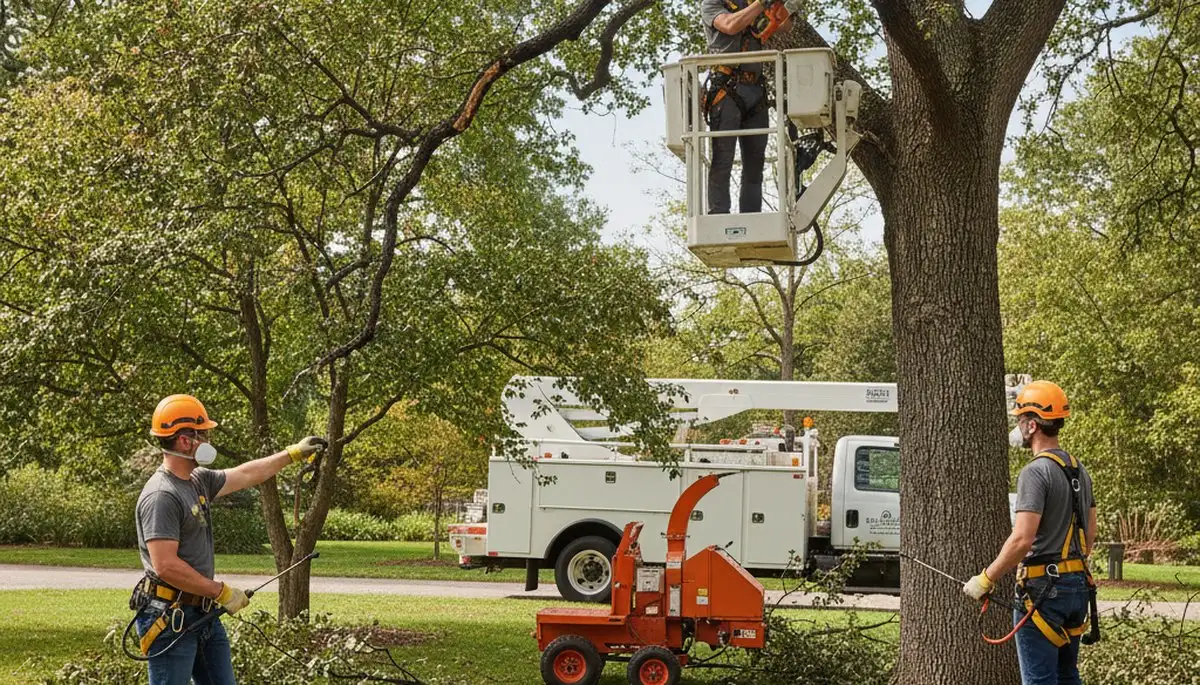 Arbor Tree Care technician treating tree disease in Columbus, OH to improve tree health