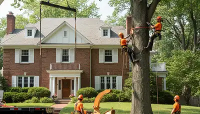 Columbus, OH tree service crew providing professional tree removal for a local property