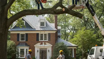 Tree service crew in Columbus, OH providing professional tree removal and trimming services