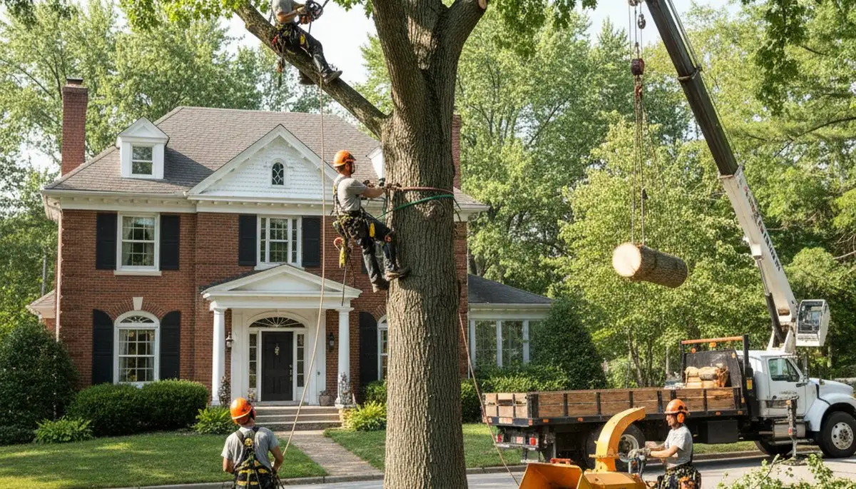 Tree service crew in Columbus, OH providing professional tree removal and trimming services