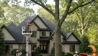Tree service crew in Columbus, OH handling professional tree removal and cleanup
