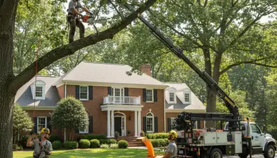 Tree service crew in Columbus, OH providing professional tree removal and cleanup