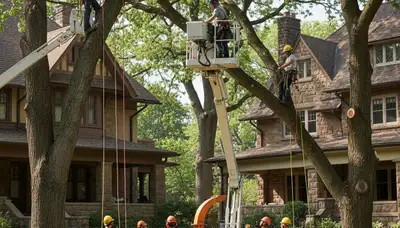 Tree service crew in Columbus, OH providing professional tree removal and trimming services