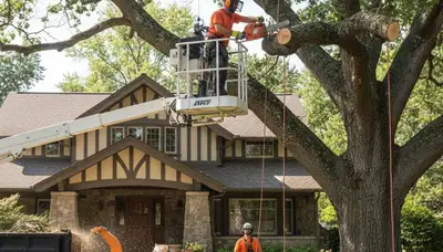 Columbus, OH tree service crew removing a tree for safe residential property care