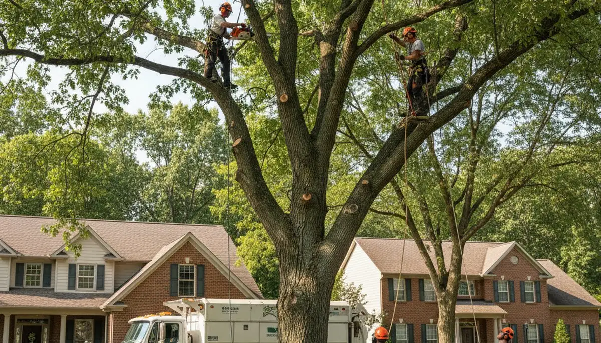 Tree service crew in Columbus, OH providing professional tree removal and trimming services