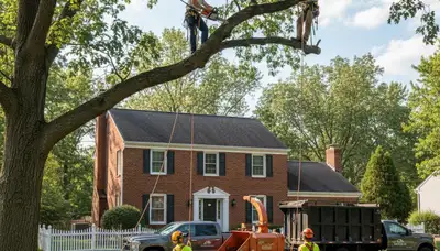 Tree service crew in Columbus, OH providing professional tree removal for local properties