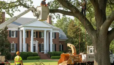 Columbus, OH tree service crew removing a tree for safe, professional residential tree removal