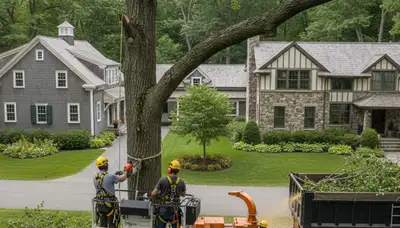 Tree service crew in Columbus, OH providing professional tree removal and trimming services