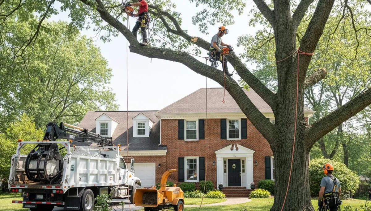 Tree service crew in Columbus, OH providing professional tree removal and trimming services