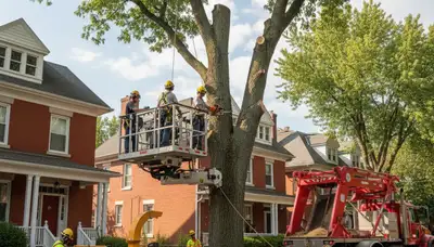 Tree service team in Columbus, OH providing professional tree removal and trimming services