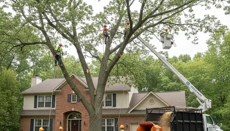 Tree service crew in Columbus, OH providing professional tree removal and cleanup