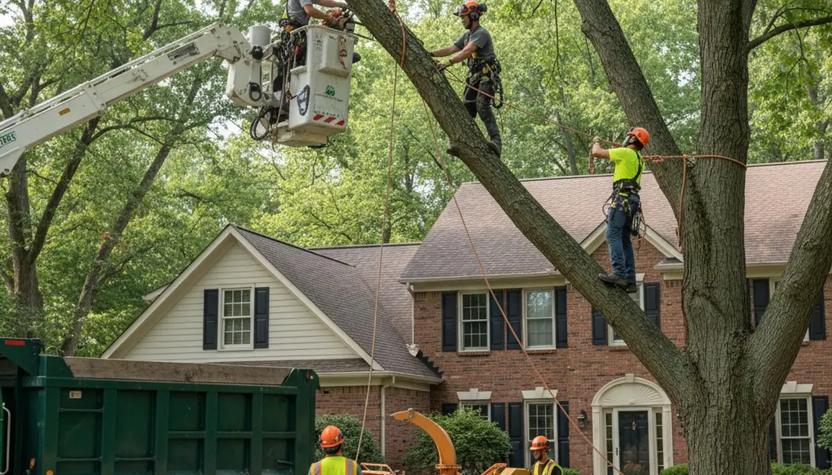 Tree service crew in Columbus, OH providing professional tree removal and cleanup