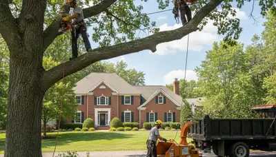 Tree service crew in Columbus, OH providing professional tree removal and trimming services