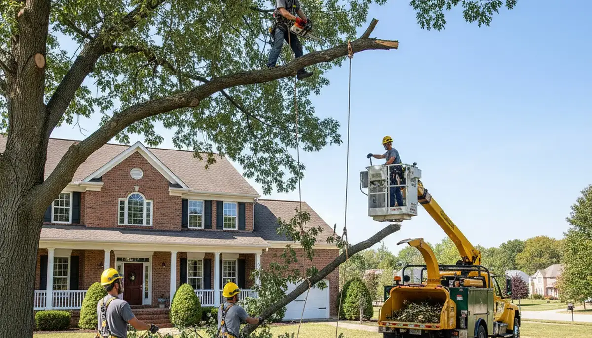 Tree service crew in Columbus, OH providing professional tree removal and cleanup