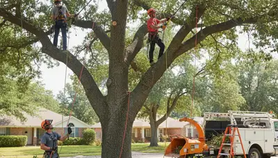 Columbus, OH tree service crew trimming a tree for safe, professional local care